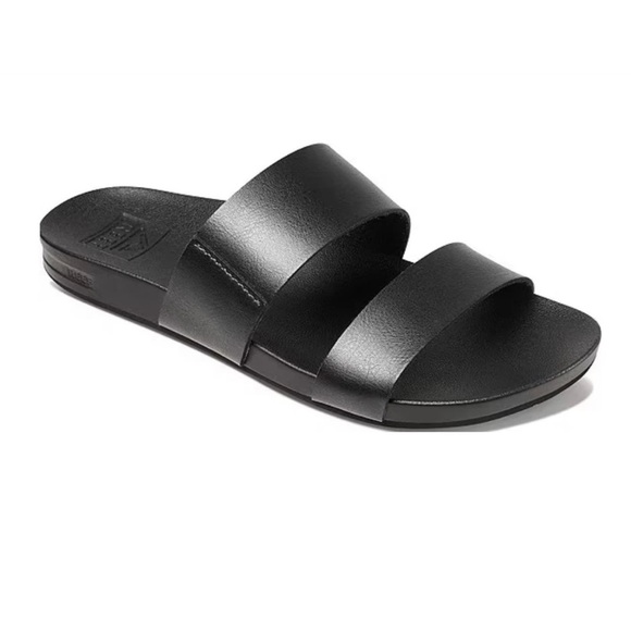 Reef Cushion Bounce Vista Double Strap Slide Sandals Black - Picture 1 of 7